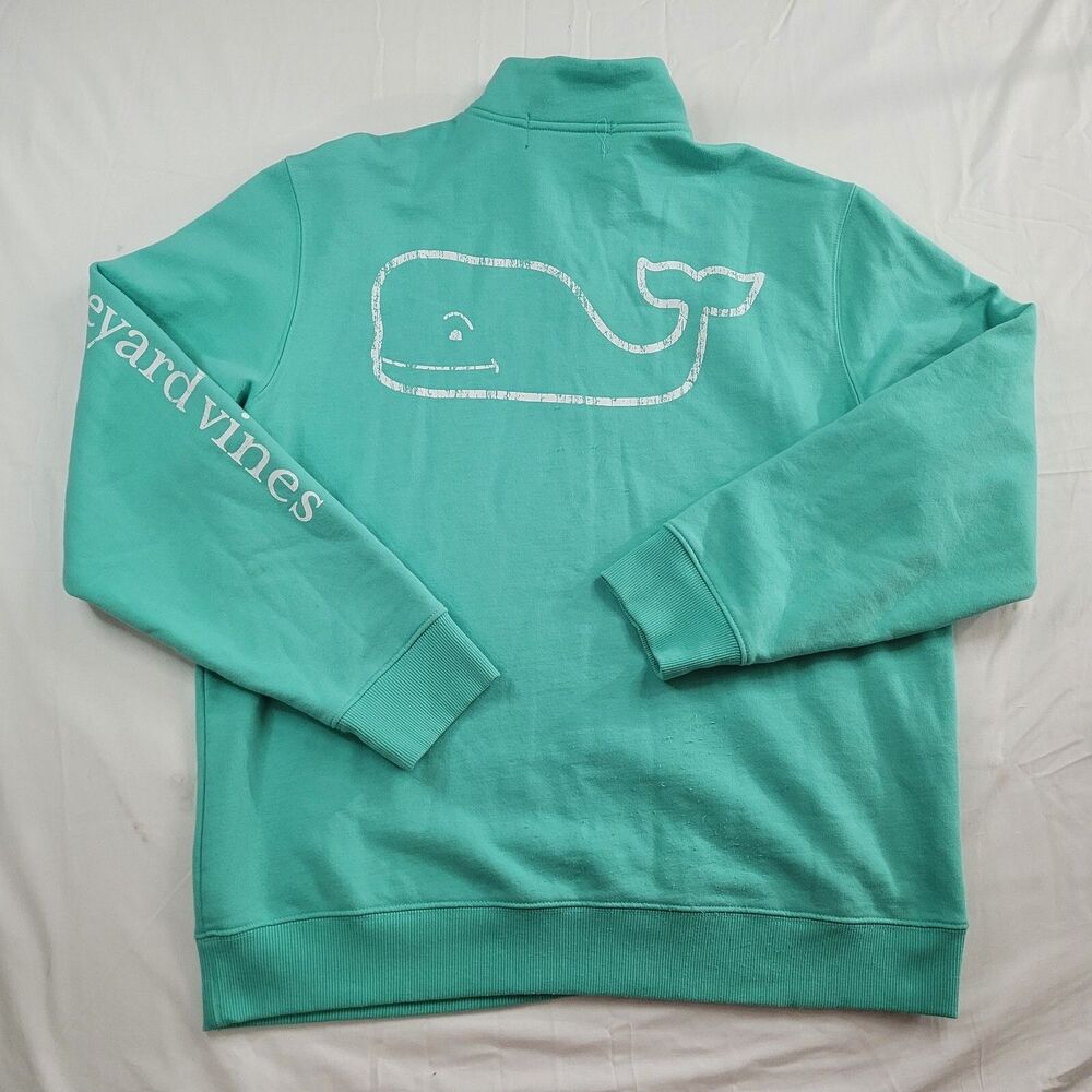 Vineyard Vines Pullover Men's Size Medium Green 1/4 Zip Shep Sweatshirt M